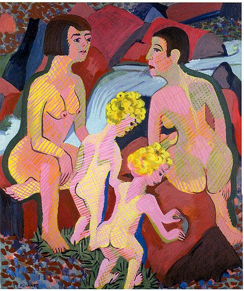 Ernst Ludwig Kirchner Bathing women and children oil painting picture